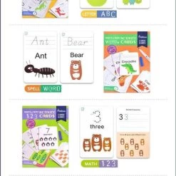 MiDeer Ik Leer Schrijven Woorden & Rekenen (2 Separate Sets) - Engelse Woorden Leren - Herbruikbare Pennen En Kaarten - 2 Verschillende Sets Pennen En Kaarten - Flash Card Voor Vroeg Onderwijs: Ik Leer Engelse Woordjes & Ik Leer Rekenen -kinderspellen Winkel 448x840