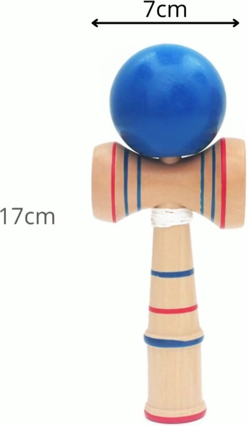 ESTARK Kendama - Jumbo Kendama - Natural Beech Wood - Blauwe Houten LUXE Kendama 17 X 7 Cm - Kendama 2 ESTARK Kendama - Jumbo Kendama - Natural Beech Wood - Blauwe Houten LUXE Kendama 17 X 7 Cm - Kendama - Afbeelding 2
