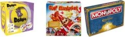 Hasbro Spellenbundel - 3 Stuks - Dobble Classic & Monopoly Efteling & Stef Stuntpiloot