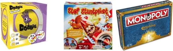 Hasbro Spellenbundel - 3 Stuks - Dobble Classic & Monopoly Efteling & Stef Stuntpiloot 1 Hasbro Spellenbundel - 3 Stuks - Dobble Classic & Monopoly Efteling & Stef Stuntpiloot