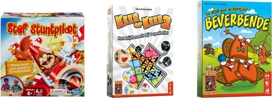 Merkloos Spellenbundel - Dobbelspel - 2 Stuks - Keer Op Keer 2 & Beverbende & Stef Stuntpiloot 1 Merkloos Spellenbundel - Dobbelspel - 2 Stuks - Keer Op Keer 2 & Beverbende & Stef Stuntpiloot