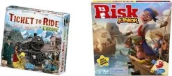 Hasbro Spellenbundel - 2 Stuks - Ticket To Ride Europe (basisspel) & Risk Junior