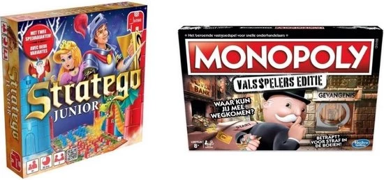 Hasbro Spellenbundel - 2 Stuks - Stratego Junior & Monopoly Valsspelereditie 1 Hasbro Spellenbundel - 2 Stuks - Stratego Junior & Monopoly Valsspelereditie