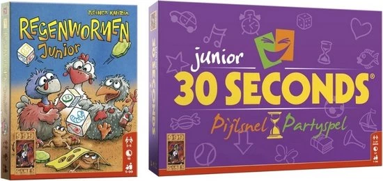 999 Games Spellenbundel - 2 Stuks - Regenwormen Junior & 30 Seconds Junior 1 999 Games Spellenbundel - 2 Stuks - Regenwormen Junior & 30 Seconds Junior