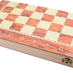 Merkloos Schaakbord | Dambord | Backgammon | 34 X 34 Cm | Schaakspel | Schaakset | Schaken | Dammen | Met Schaakstukken | 3-in-1 Bordspel | Chess | Hout | Opklapbaar -kinderspellen Winkel 550x306 1