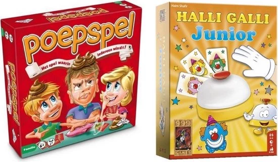 999 Games Spellenbundel - 2 Stuks - Het Poepspel & Halli Galli Junior 1 999 Games Spellenbundel - 2 Stuks - Het Poepspel & Halli Galli Junior