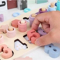 Merkloos Houten Telbord - Leer Tellen En Rekenen - Montessori Educatief Houten Speelgoed