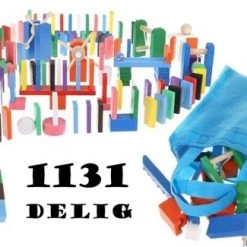 Nagtegaal Design Kleurrijke Domino Stenen Speelset Met Leuke Extra's - Hout 1131 Delig