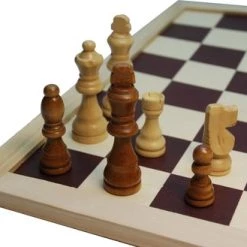 HOT Games Schaakstukken Blank/bruin 77 Mm. Staunton Maat 3 In Kist