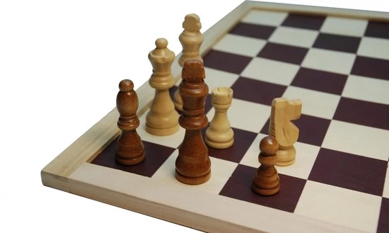 HOT Games Schaakstukken Blank/bruin 77 Mm. Staunton Maat 3 In Kist 1 HOT Games Schaakstukken Blank/bruin 77 Mm. Staunton Maat 3 In Kist