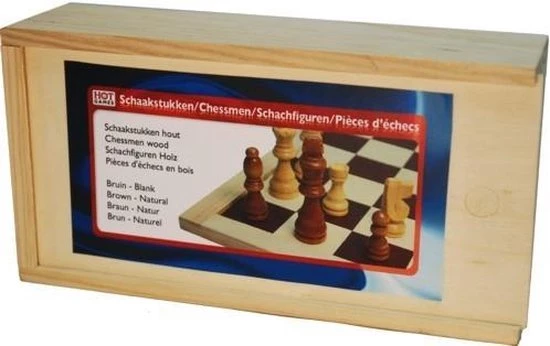 HOT Games Schaakstukken Blank/bruin 77 Mm. Staunton Maat 3 In Kist 2 HOT Games Schaakstukken Blank/bruin 77 Mm. Staunton Maat 3 In Kist - Afbeelding 2