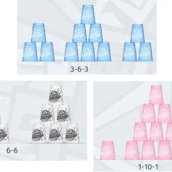 12 Pack QIYI® Kinder Sportstapelen Bekers-Quick Stacks Cups - Speed Training Game Uitdaging- Competitie Party Speelgoed + Gratis OpbergTas-7.6*9.3cm - Mat Doorschijnend - Macaron Blauw -kinderspellen Winkel 550x359 8
