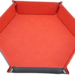 LJP - Dobbelsteenbak - Pitjesbak - Dice Tray - Oranjerood - Dungeons And Dragons - Dobbelbak - Dobbelpiste - Pokerpiste - Dobbelstenen - Yathzee