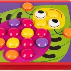 Iso Trade Leerzaam Mozaïek Druk Knoppen Kleuren Spel Met 45 Gekleurde Druk Knop Kralen En 12 Verschillende Plaatjes -kinderspellen Winkel 550x378