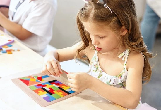 Fidgy - 3 In 1 Houten Puzzel - Montessori Speelgoed - Tetris 4 Fidgy - 3 In 1 Houten Puzzel - Montessori Speelgoed - Tetris - Afbeelding 4