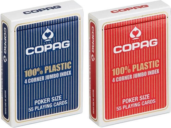 COPAG Poker Speelkaarten Blauw 4 Hoeken 1 COPAG Poker Speelkaarten Blauw 4 Hoeken
