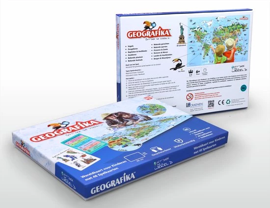 Craenen BV Ontdek De Wereld Spel + Wereldkaart Voor Kinderen Unik Play / Geografika 6 Craenen BV Ontdek De Wereld Spel + Wereldkaart Voor Kinderen Unik Play / Geografika - Afbeelding 6