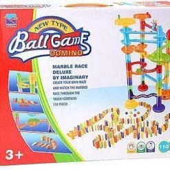 Merkloos Dominostenen En Knikkerbaan Set Voor Kinderen - 110-delig