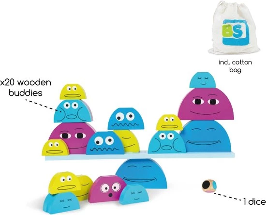 BS Toys Balanceerspel - Balance Buddies - Hout 4 BS Toys Balanceerspel - Balance Buddies - Hout - Afbeelding 4
