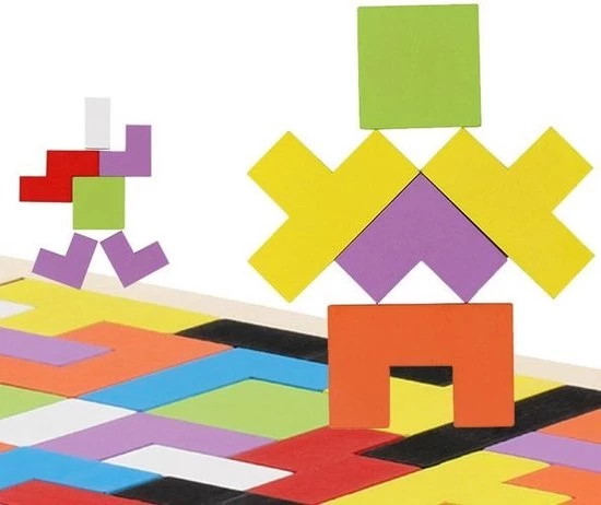 IsoTrade Tetris Legpuzzel Van Hout | Educatief | 3 IsoTrade Tetris Legpuzzel Van Hout | Educatief | - Afbeelding 3