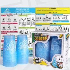 12 Pack QIYI® Kinder Sportstapelen Bekers-Quick Stacks Cups - Speed Training Game Uitdaging- Competitie Party Speelgoed + Gratis OpbergTas-7.6*9.3cm - Mat Doorschijnend - Macaron Blauw