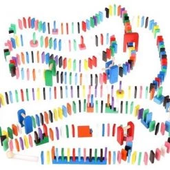 Kruzzel Mega XXL Dominostenen Set Hout - 1131-Delig - Diverse Kleuren - Met Bewaartas - Voor Jong En Oud - Vloerspel - Tijdverdrijf - Speelgoed - Alle Leeftijden - Voor Het Hele Gezin - Lachen - Klassiek Spel - Teamspel - Gezelschapsspel