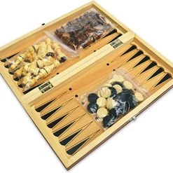 Merkloos Schaakbord | Dambord | Backgammon | 29 X 29 Cm | Schaakspel | Schaakset | Schaken | Dammen | Met Schaakstukken | 3-in-1 Bordspel | Magnetisch | Chess | Hout | Opklapbaar -kinderspellen Winkel 550x475 2