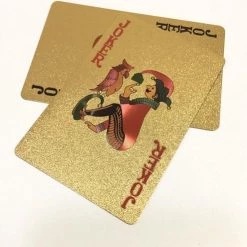 Merkloos Waterdichte Speelkaarten Goud - Kaarten - Waterbestendig - Poker - Blackjack - Patience - Spelletjes - Kaarten Truukjes - Outdoor - Kaarten Set - Plastic Goudfolie