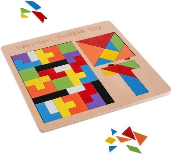 IsoTrade Tetris Legpuzzel Van Hout | Educatief | 1 IsoTrade Tetris Legpuzzel Van Hout | Educatief |