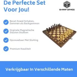 Merkloos Schaakbord | Dambord | Backgammon | 29 X 29 Cm | Schaakspel | Schaakset | Schaken | Dammen | Met Schaakstukken | 3-in-1 Bordspel | Magnetisch | Chess | Hout | Opklapbaar -kinderspellen Winkel 550x511