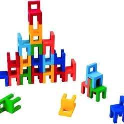 Goki Evenwichtsspel: BALANCERENDE STOELEN H7cm, In Hout, 3+