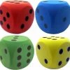 Merkloos 4x Stuks Grote Foam Dobbelstenen 16 X 16 Cm In 4x Verschillende Kleuren - Speelgoed/spelletjes