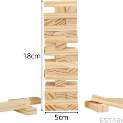 ESTARK Stapeltoren Mini - Actiespel - Pocket Size - Hout - License Uitgave - Jongens En Meisjes - Behendigheidspel - Toren Stapel Stapelen Stapelspel - Mini Stapeltoren -kinderspellen Winkel 550x516 1