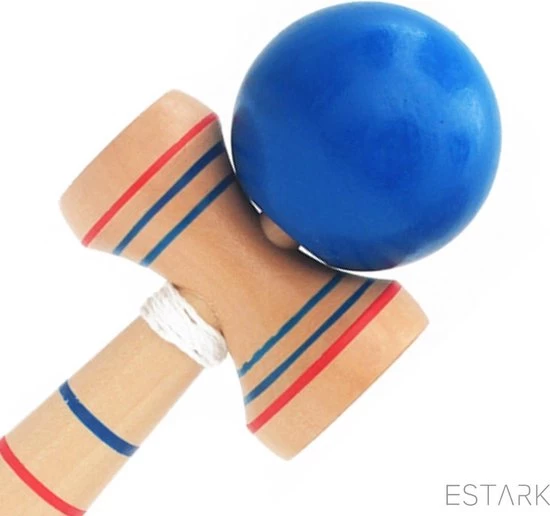 ESTARK Kendama - Jumbo Kendama - Natural Beech Wood - Blauwe Houten LUXE Kendama 17 X 7 Cm - Kendama 7 ESTARK Kendama - Jumbo Kendama - Natural Beech Wood - Blauwe Houten LUXE Kendama 17 X 7 Cm - Kendama - Afbeelding 7