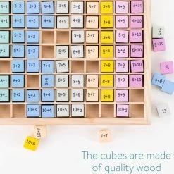 Navaris Houten Rekenbord - Bord Om Sommen Te Oefenen - Oefenbord Met De Sommen Van 1 T/m 10 - Met 100 Gekleurde Blokken Van Hout - Rekenspel -kinderspellen Winkel 550x524 14