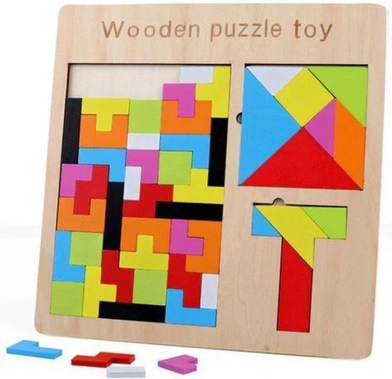 Fidgy - 3 In 1 Houten Puzzel - Montessori Speelgoed - Tetris 8 Fidgy - 3 In 1 Houten Puzzel - Montessori Speelgoed - Tetris - Afbeelding 8