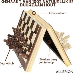 Allerion? Allerion Luxe Schaak Set - 100% Hout - 38cm X 38cm - In Opbergkoffer - Inclusief 2 Extra Dames En Instructieboekje 15 Allerion? Allerion Luxe Schaak Set - 100% Hout - 38cm X 38cm - In Opbergkoffer - Inclusief 2 Extra Dames En Instructieboekje -kinderspellen Winkel 550x533 4