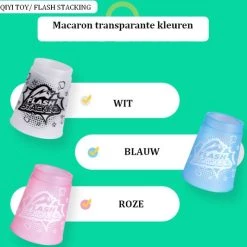 12 Pack QIYI® Kinder Sportstapelen Bekers-Quick Stacks Cups - Speed Training Game Uitdaging- Competitie Party Speelgoed + Gratis OpbergTas-7.6*9.3cm - Mat Doorschijnend - Macaron Blauw -kinderspellen Winkel 550x533 9