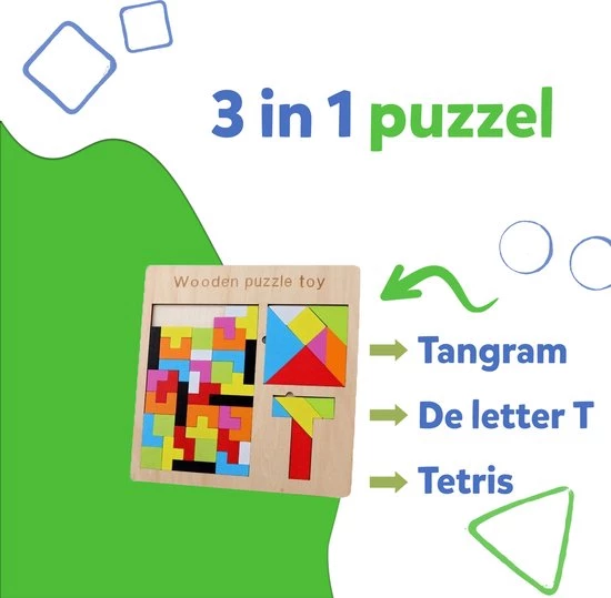 Fidgy - 3 In 1 Houten Puzzel - Montessori Speelgoed - Tetris 6 Fidgy - 3 In 1 Houten Puzzel - Montessori Speelgoed - Tetris - Afbeelding 6