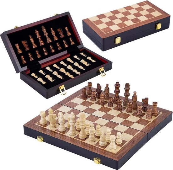 Merkloos HOUTEN CHESS Schaakspel Opklapbaar XL - Schaakbord Compleet Met Schaakstukken - 38.5 X 38.5 X 5.8 Cm 1 Merkloos HOUTEN CHESS Schaakspel Opklapbaar XL - Schaakbord Compleet Met Schaakstukken - 38.5 X 38.5 X 5.8 Cm