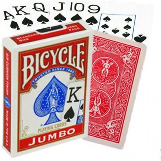 Merkloos Bicycle Rider Back Jumbo 2 Index Speelkaarten Rood 2 Merkloos Bicycle Rider Back Jumbo 2 Index Speelkaarten Rood - Afbeelding 2