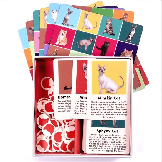 Kikkerland Cat Bingo - 54 Katten Soorten - 12 Bingokarten - Reisspel - Pocket Spel - Voor Maximaal 12 Spelers 3 Kikkerland Cat Bingo - 54 Katten Soorten - 12 Bingokarten - Reisspel - Pocket Spel - Voor Maximaal 12 Spelers - Afbeelding 3