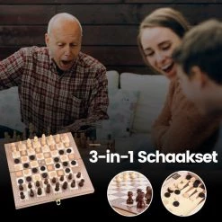 No Peak 3 In 1 Schaakbord - Schaakspel - Dammen - Backgammon - 3 In 1 Schaakset - Inclusief E-Book -kinderspellen Winkel 550x550 171