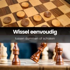 No Peak 3 In 1 Schaakbord - Schaakspel - Dammen - Backgammon - 3 In 1 Schaakset - Inclusief E-Book -kinderspellen Winkel 550x550 172