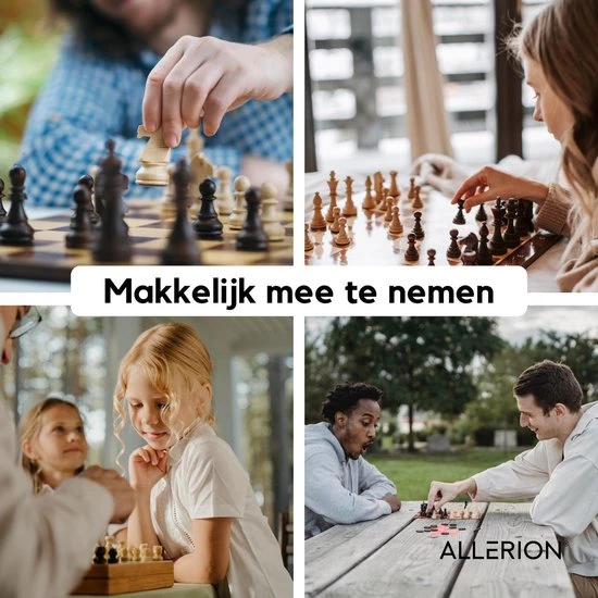 Allerion? Allerion Luxe Schaak Set - 100% Hout - 38cm X 38cm - In Opbergkoffer - Inclusief 2 Extra Dames En Instructieboekje 6 Allerion? Allerion Luxe Schaak Set - 100% Hout - 38cm X 38cm - In Opbergkoffer - Inclusief 2 Extra Dames En Instructieboekje - Afbeelding 6