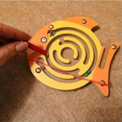 Merkloos Montessori Magnetische Doolhof Puzzel - Vis - Oranje - Geel -kinderspellen Winkel 550x550 220