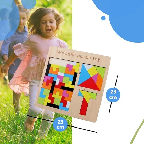 Fidgy - 3 In 1 Houten Puzzel - Montessori Speelgoed - Tetris 3 Fidgy - 3 In 1 Houten Puzzel - Montessori Speelgoed - Tetris - Afbeelding 3