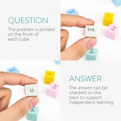 Navaris Houten Rekenbord - Bord Om Sommen Te Oefenen - Oefenbord Met De Sommen Van 1 T/m 10 - Met 100 Gekleurde Blokken Van Hout - Rekenspel -kinderspellen Winkel 550x550 294