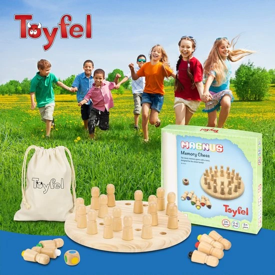Toyfel Magnus Houten Memory Schaakspel Met Tas 30 Cm Memory Chess Montessori Educatief Speelgoed Voor Kinderen Spel Voor Logica & Co Rdinatie 2 Toyfel Magnus Houten Memory Schaakspel Met Tas 30 Cm Memory Chess Montessori Educatief Speelgoed Voor Kinderen Spel Voor Logica & Co Rdinatie - Afbeelding 2