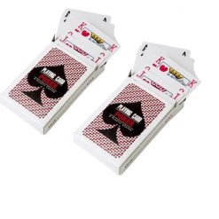 Merkloos Speelkaarten - 2 Luxe Doosjes - 56 Geplastificeerde Kaarten - Voor Links En Rechtshandigen - Gratis Verzonden